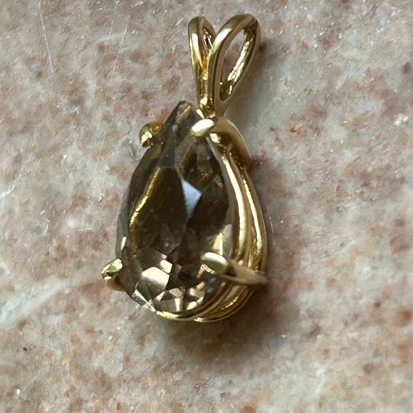 Smoky Topaz 10k Gold Pendant - Picture 7 of 11